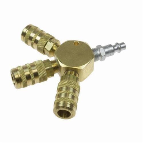 Coilhose® 3122-15X Flat Hex Manifold, 3 1/4 in FPT Outlets x 1 1/4 in FPT Inlets, Aluminum/Brass, Domestic